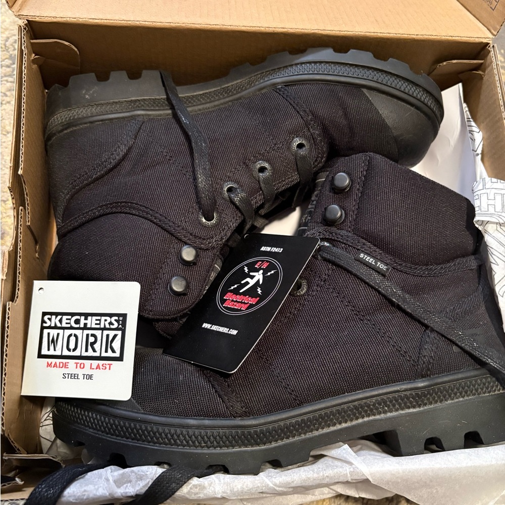 Skechers Black Steel Toe Work Boots